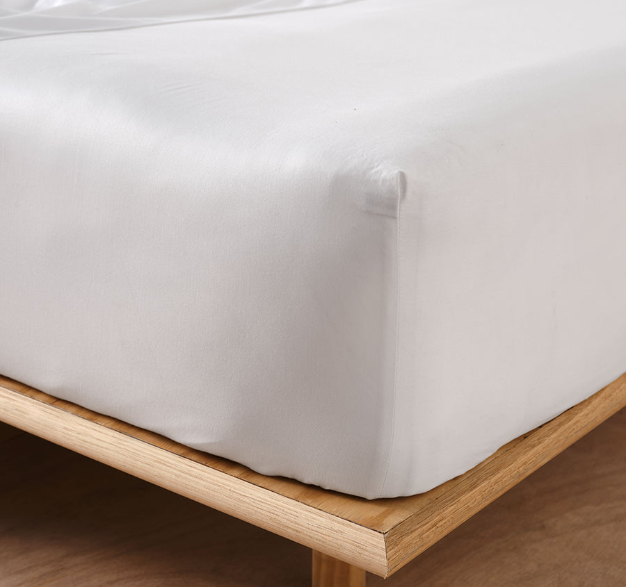 Nara 400THC Bamboo Cotton Mega Fitted Sheet Range White