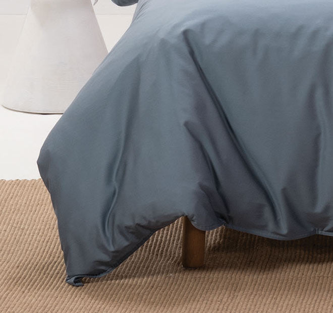 Nara 400THC Bamboo Cotton Quilt Cover Set Range Bluestone
