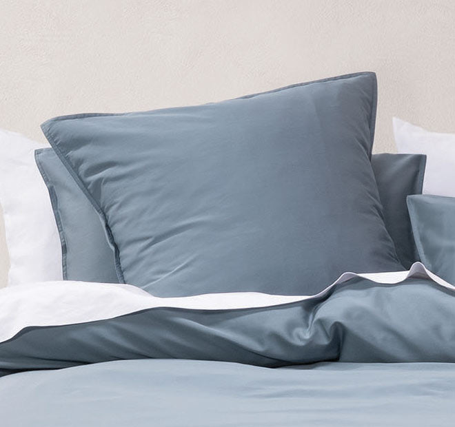 Nara 400THC Bamboo Cotton European Pillowcase Bluestone