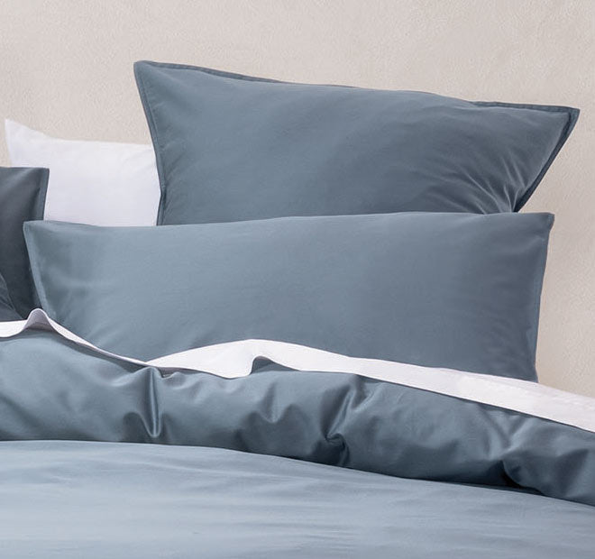 Nara 400THC Bamboo Cotton Standard Pillowcase Bluestone