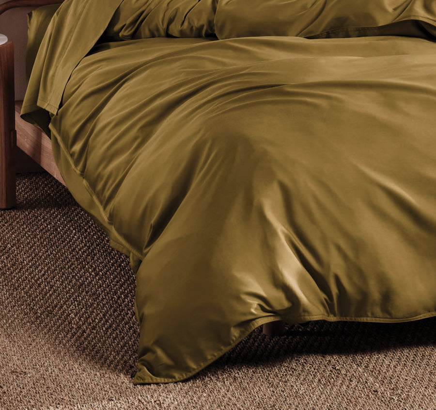 Nara 400THC Bamboo Cotton Quilt Cover Set Range Bronze