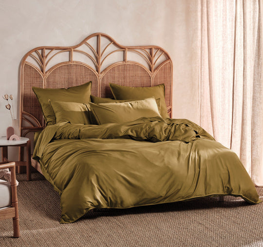 Nara 400THC Bamboo Cotton Quilt Cover Set Range Bronze