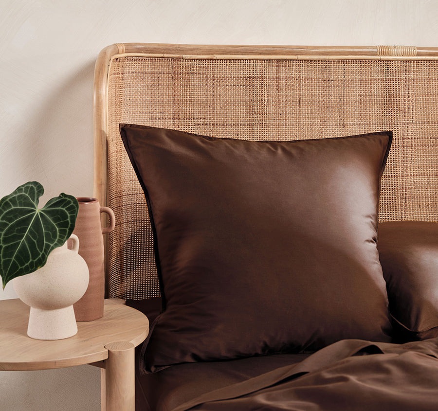 Nara 400THC Bamboo Cotton European Pillowcase Chocolate
