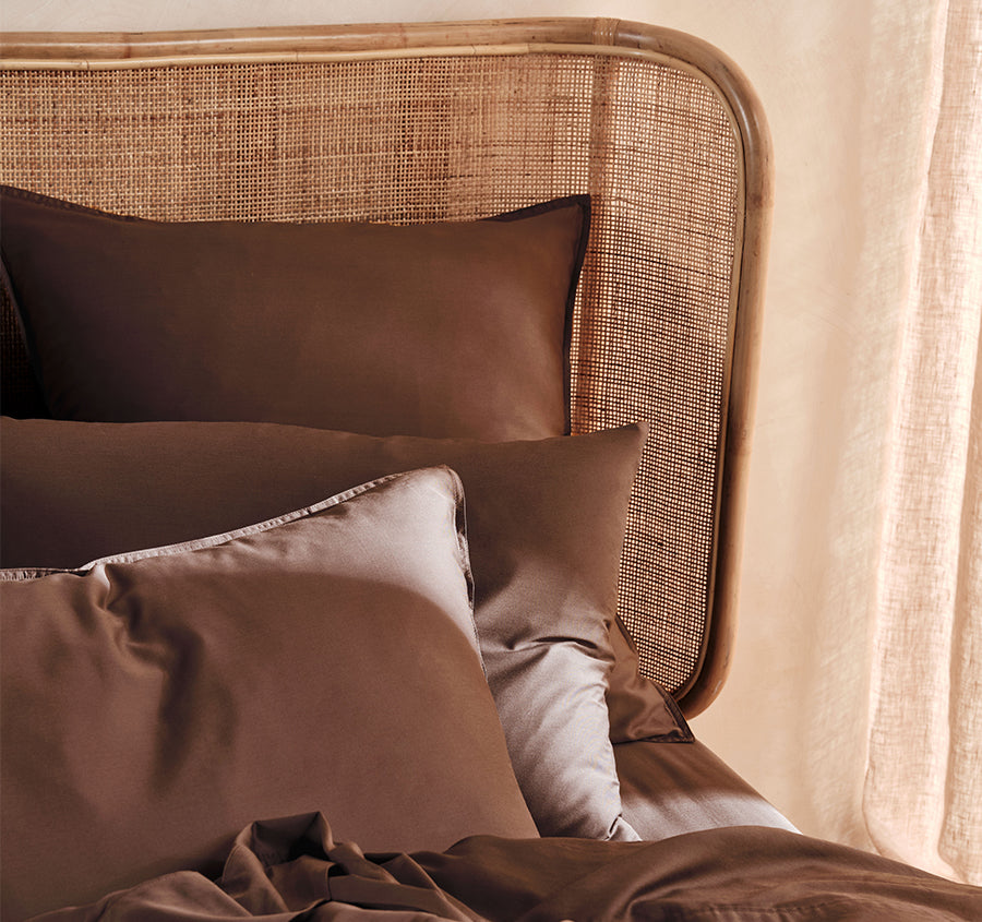 Nara 400THC Bamboo Cotton Quilt Cover Set Range Chocolate