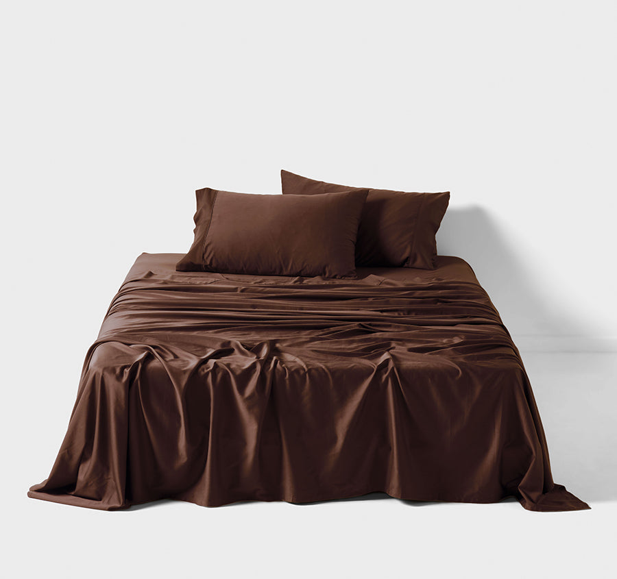 Nara 400THC Bamboo Cotton Mega Sheet Set Range Chocolate
