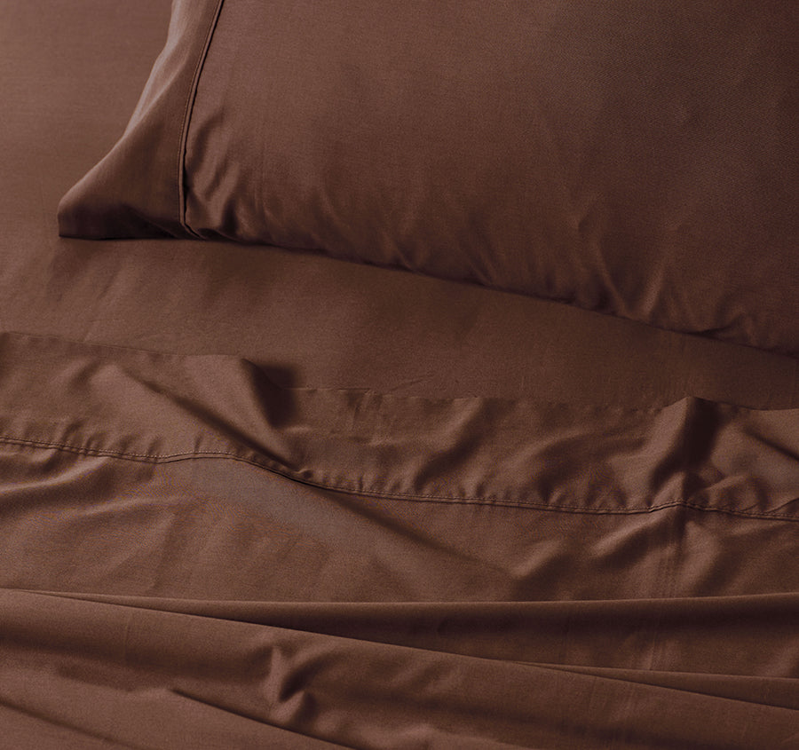 Nara 400THC Bamboo Cotton Mega Sheet Set Range Chocolate