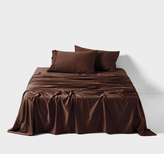 Nara 400THC Bamboo Cotton Mega Sheet Set Range Chocolate