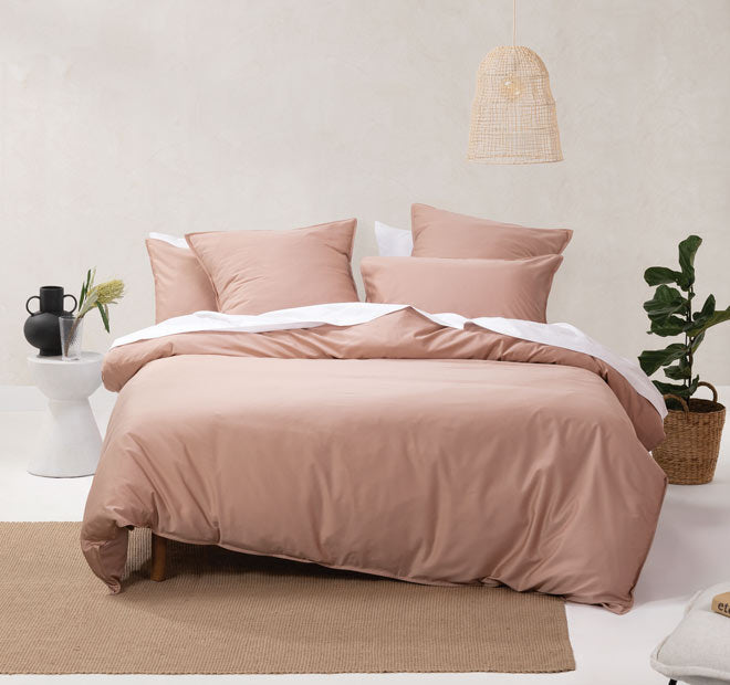 Nara 400THC Bamboo Cotton Quilt Cover Set Range Clay