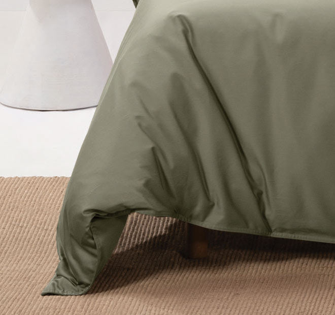 Nara 400THC Bamboo Cotton Quilt Cover Set Range Moss