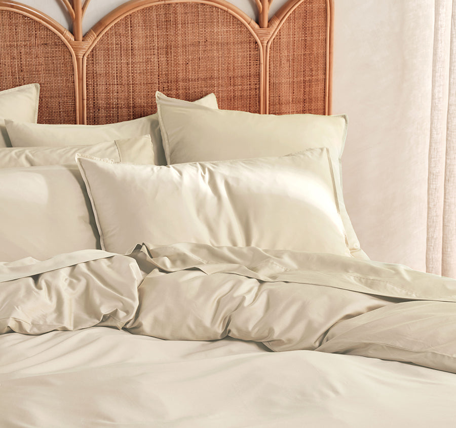 Nara 400THC Bamboo Cotton Quilt Cover Set Range Natural