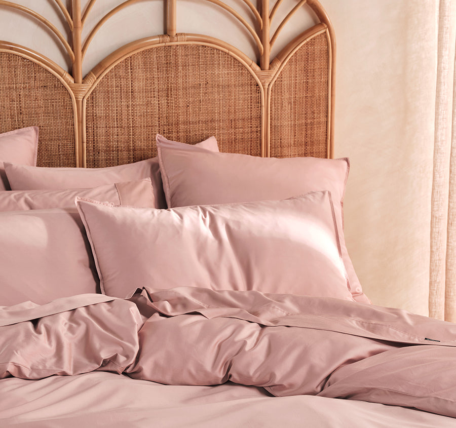 Nara 400THC Bamboo Cotton Quilt Cover Set Range Rose