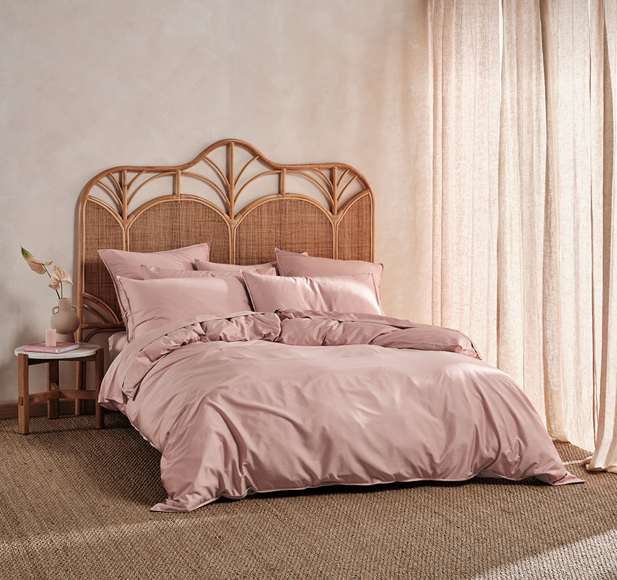 Nara 400THC Bamboo Cotton Quilt Cover Set Range Rose