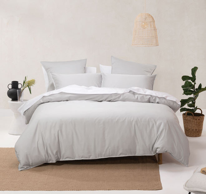 Nara 400THC Bamboo Cotton Quilt Cover Set Range Silver