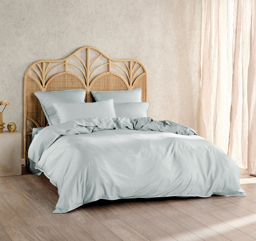 Nara 400THC Bamboo Cotton Quilt Cover Set Range Sky