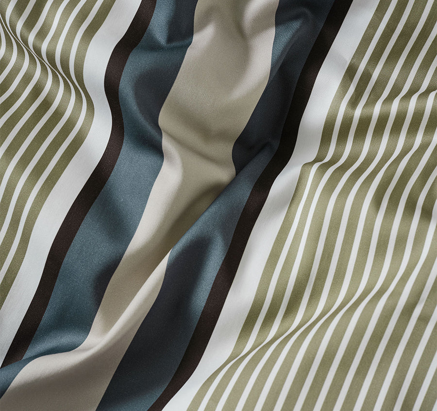 Nara Stripe Quilt Cover Set Range Bluestone