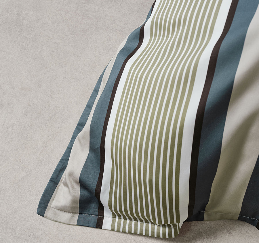 Nara Stripe Quilt Cover Set Range Bluestone