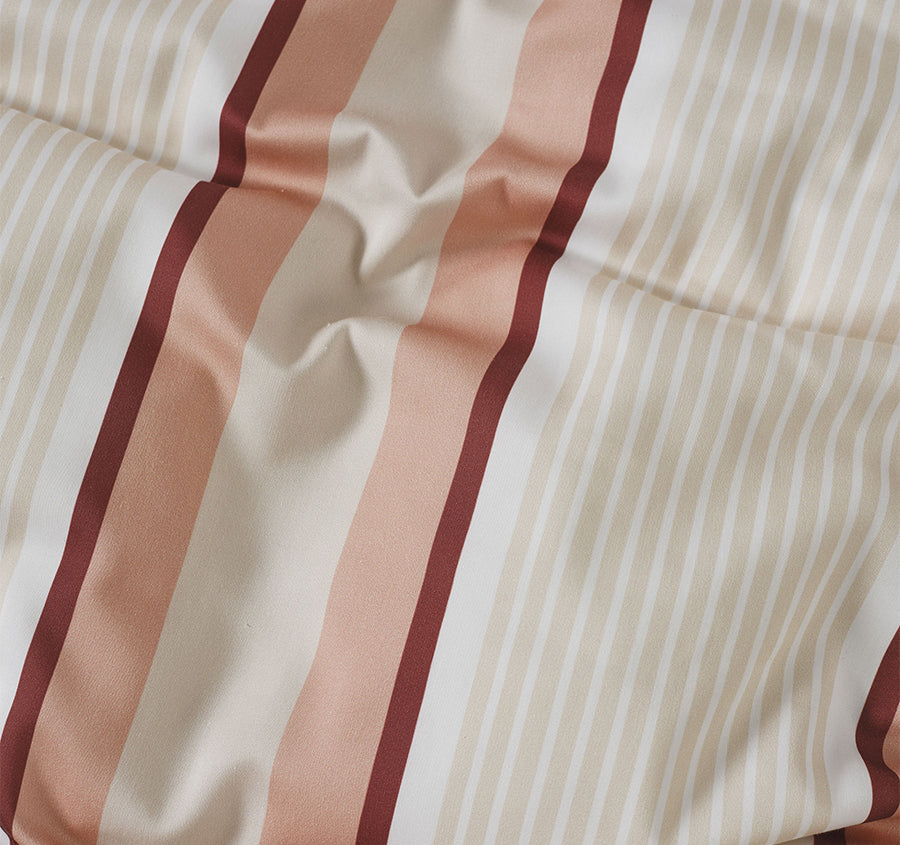 Nara Stripe Quilt Cover Set Range Clay