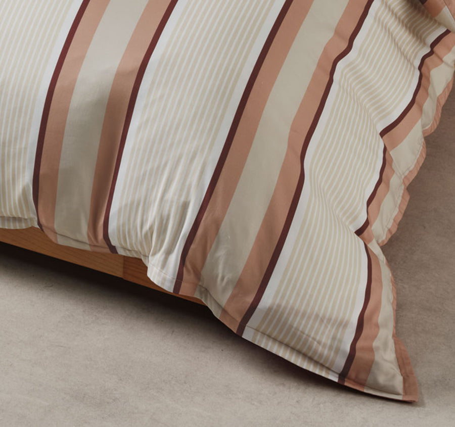 Nara Stripe Quilt Cover Set Range Clay