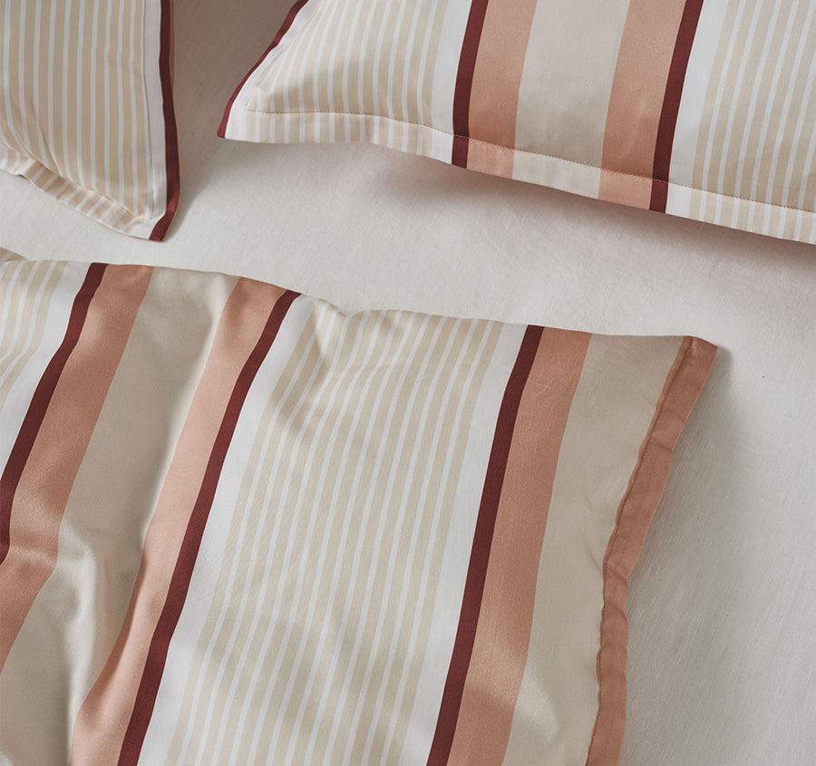 Nara Stripe Quilt Cover Set Range Clay