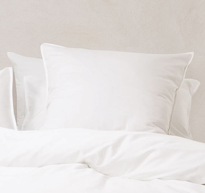 Nara 400THC Bamboo Cotton European Pillowcase White