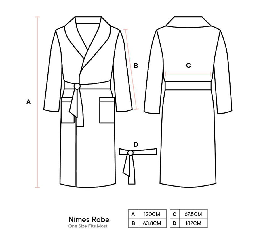Nimes Linen One Size Bathrobe Natural