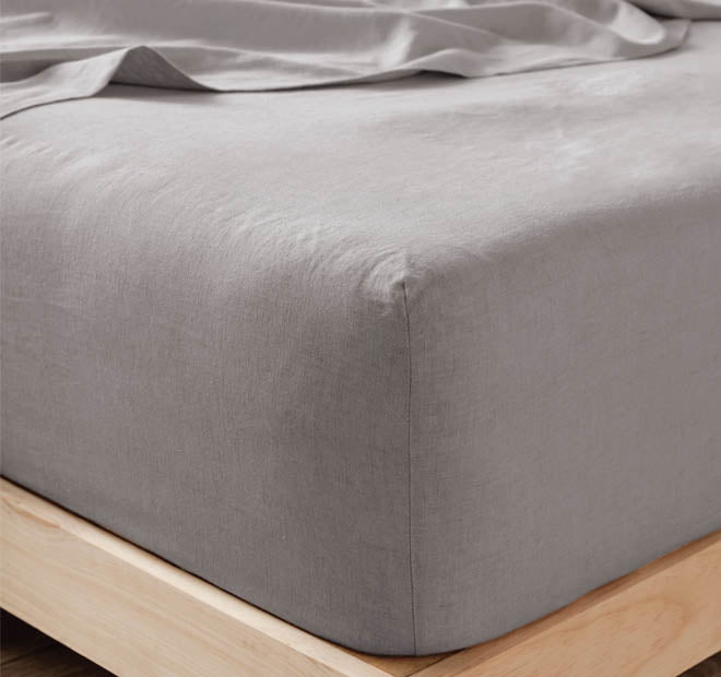 Nimes Linen Mega Fitted Sheet Range Ash