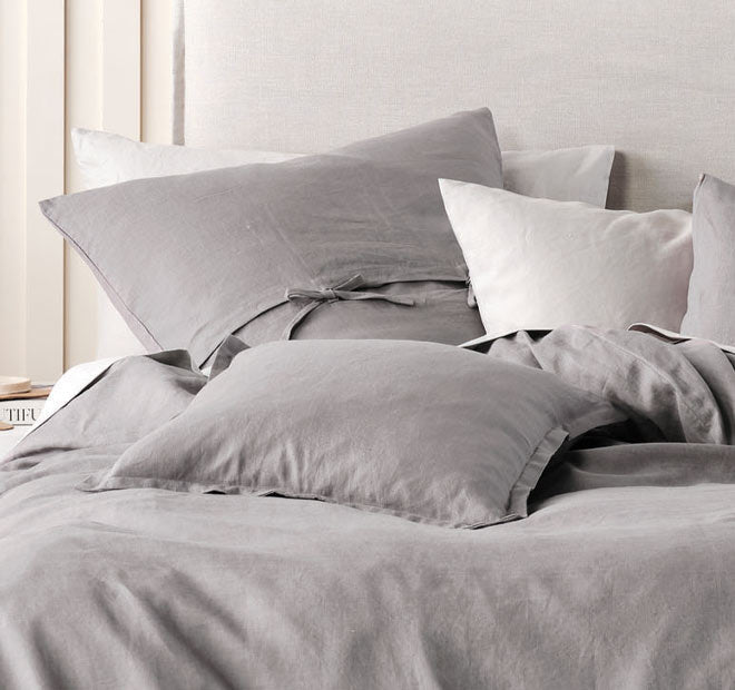 Nimes Linen 48x48cm Filled Cushion Ash