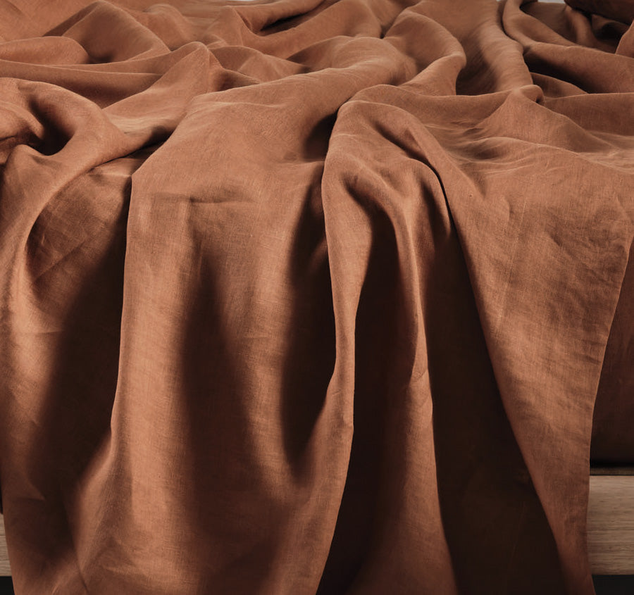 Nimes Linen Sheet Set Range Cinnamon