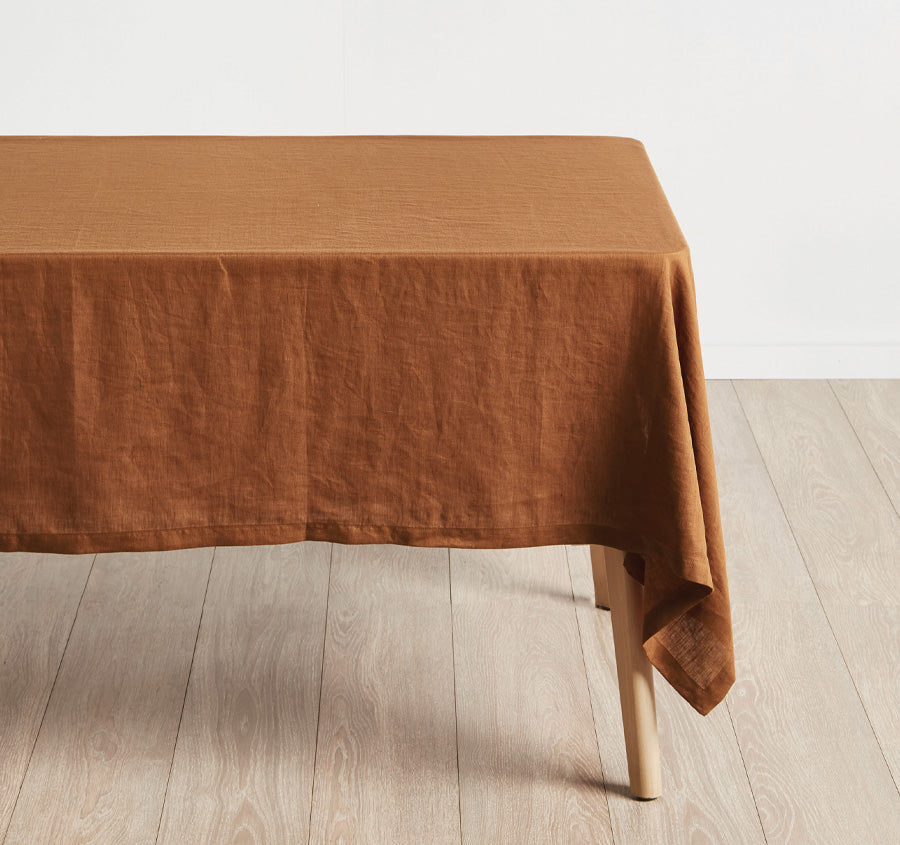 Nimes Linen Tablecloth Range Cinnamon