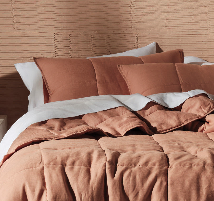 Nimes Linen Coverlet Clay