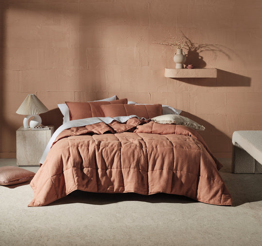 Nimes Linen Coverlet Clay