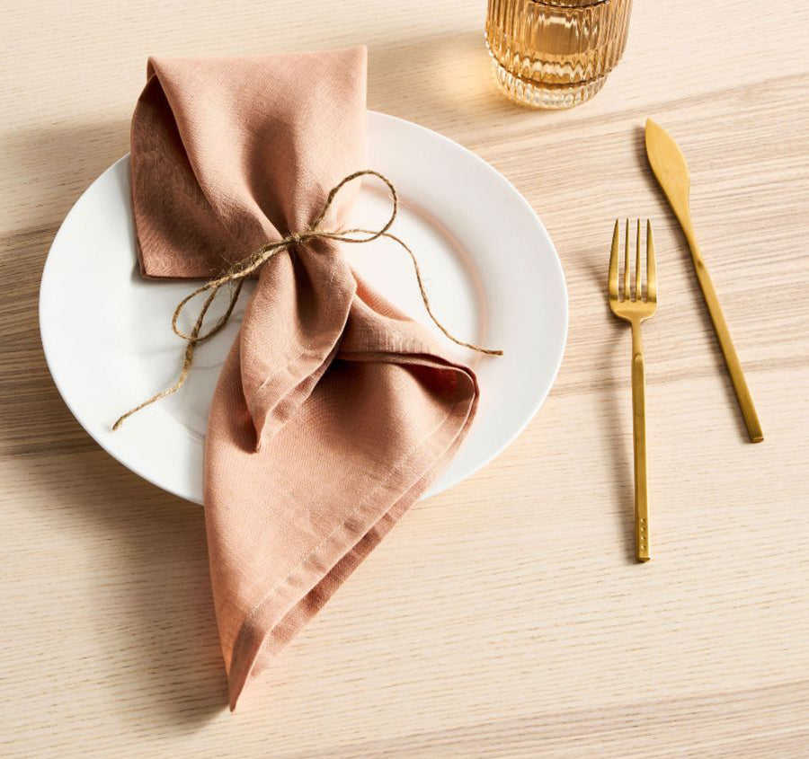 Nimes Linen 45x45cm 4 Piece Napkin Set Clay