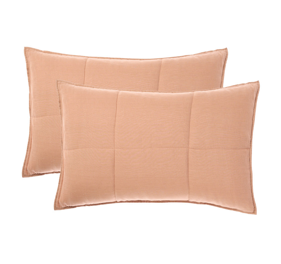 Nimes Linen Standard Pillowsham Pair Clay