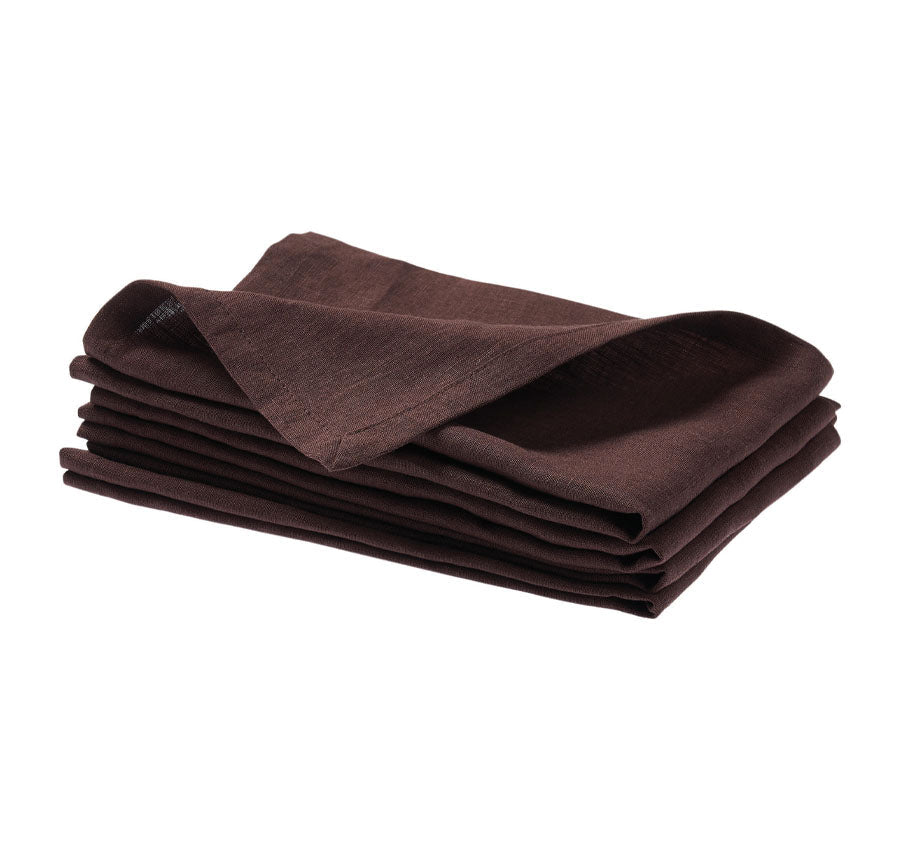 Nimes Linen 45x45cm 4 Piece Napkin Set Espresso