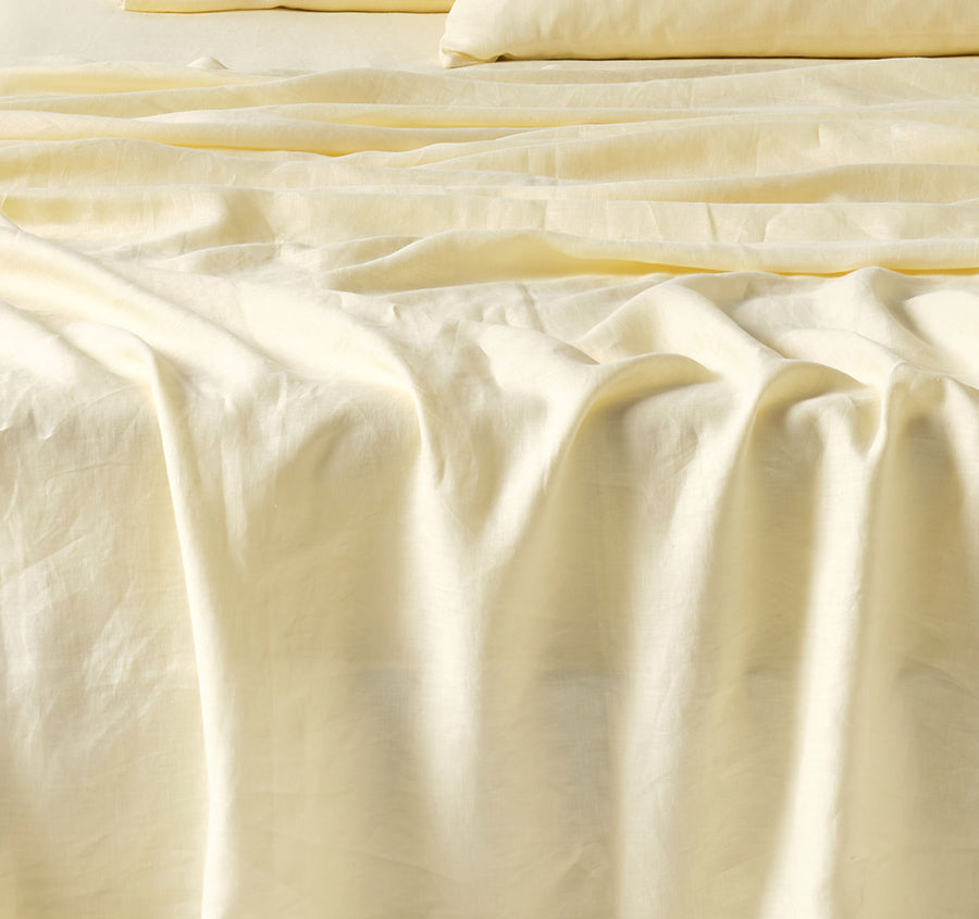Nimes Linen Mega Sheet Set Range Lemon