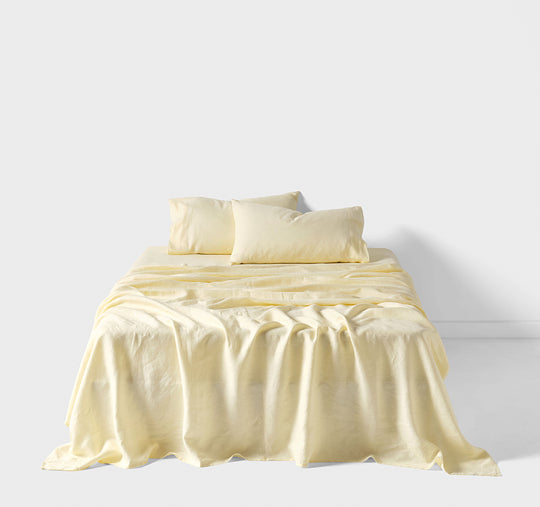 Nimes Linen Mega Sheet Set Range Lemon