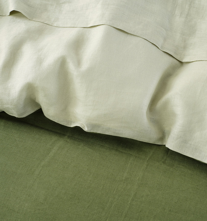 Nimes Duet Quilt Cover Set Range Moss and Wasabi