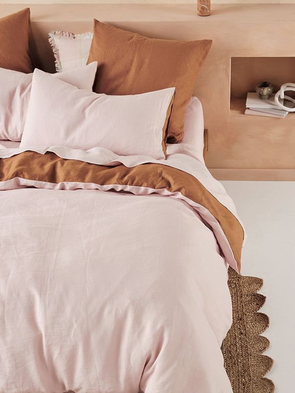 Nimes Duet Quilt Cover Set Range Rose and Cinnamon