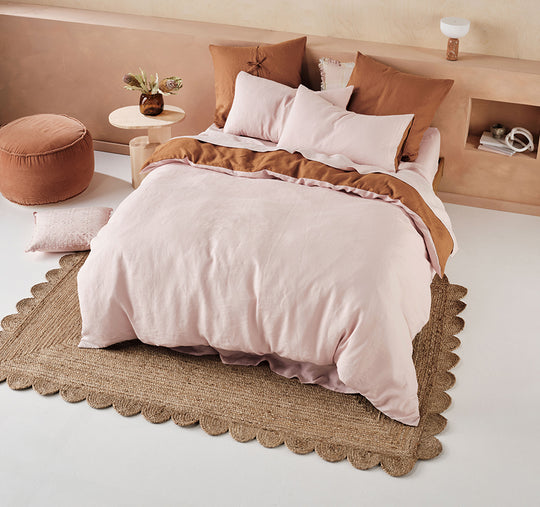 Nimes Duet Quilt Cover Set Range Rose and Cinnamon
