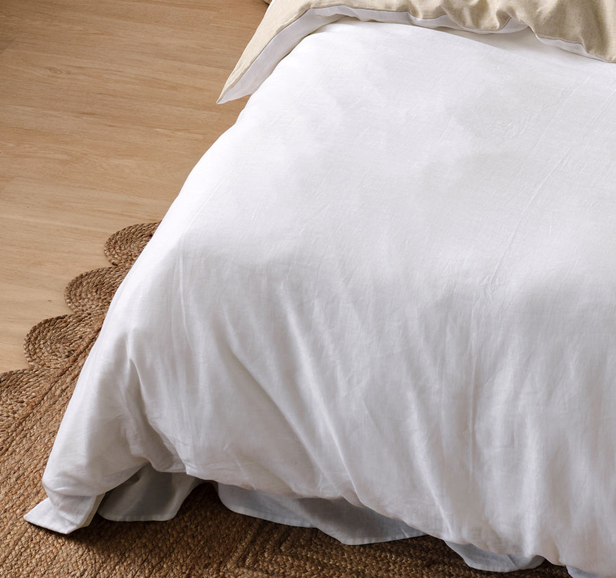 Nimes Duet Quilt Cover Set Range White and Natural