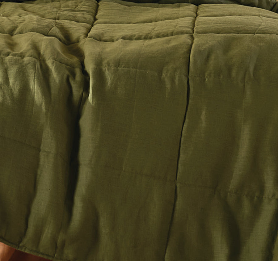 Nimes Linen Coverlet Moss