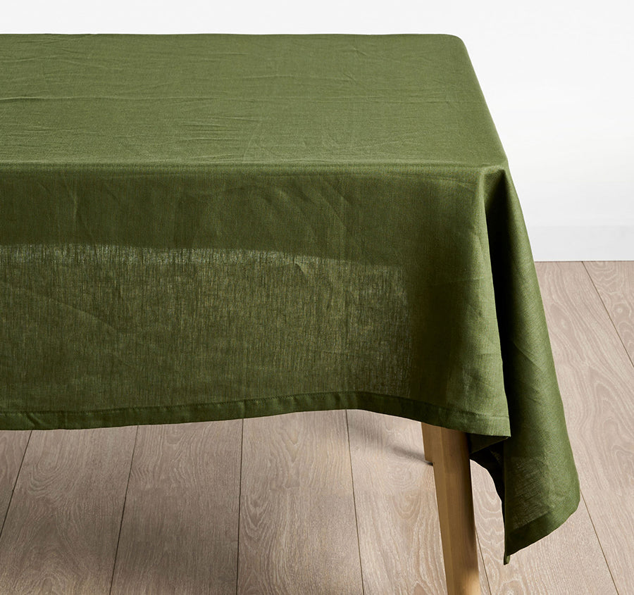 Nimes Linen Square Tablecloth Moss