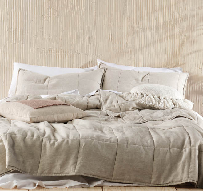 Nimes Linen Coverlet Natural
