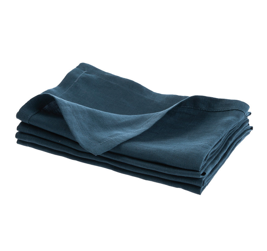Nimes Linen 45x45cm 4 Piece Napkin Set Navy
