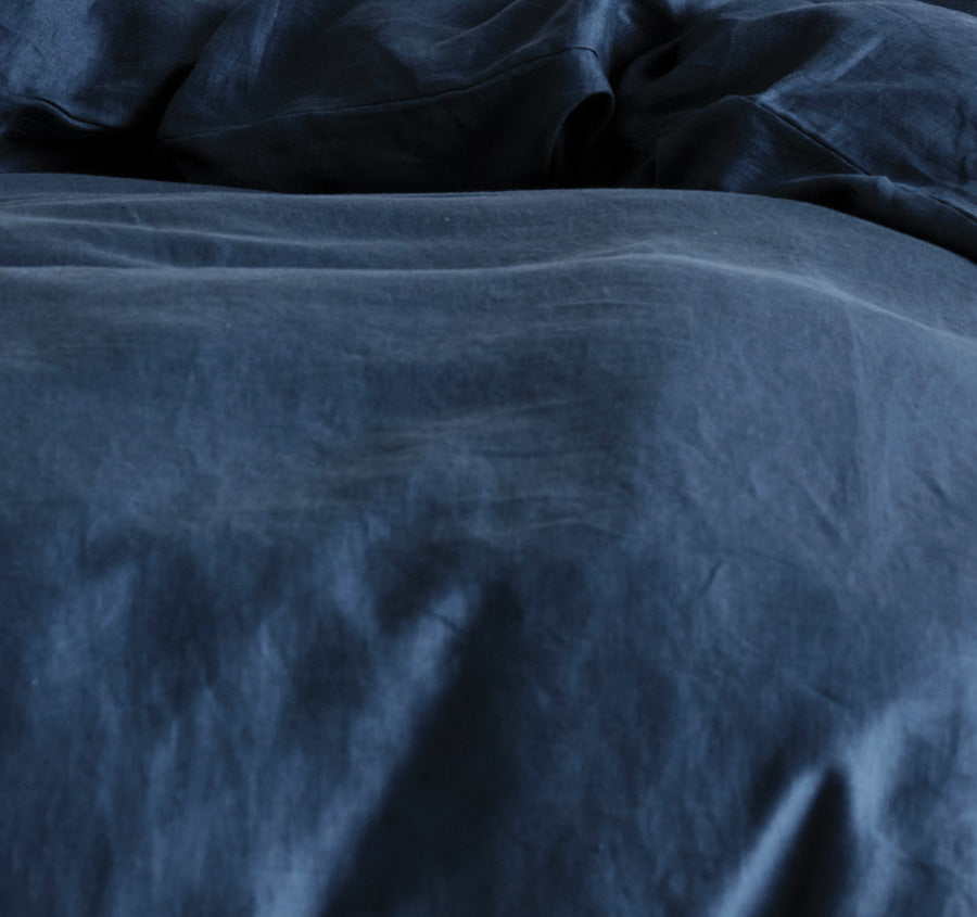 Nimes Linen Quilt Cover Set Range Navy