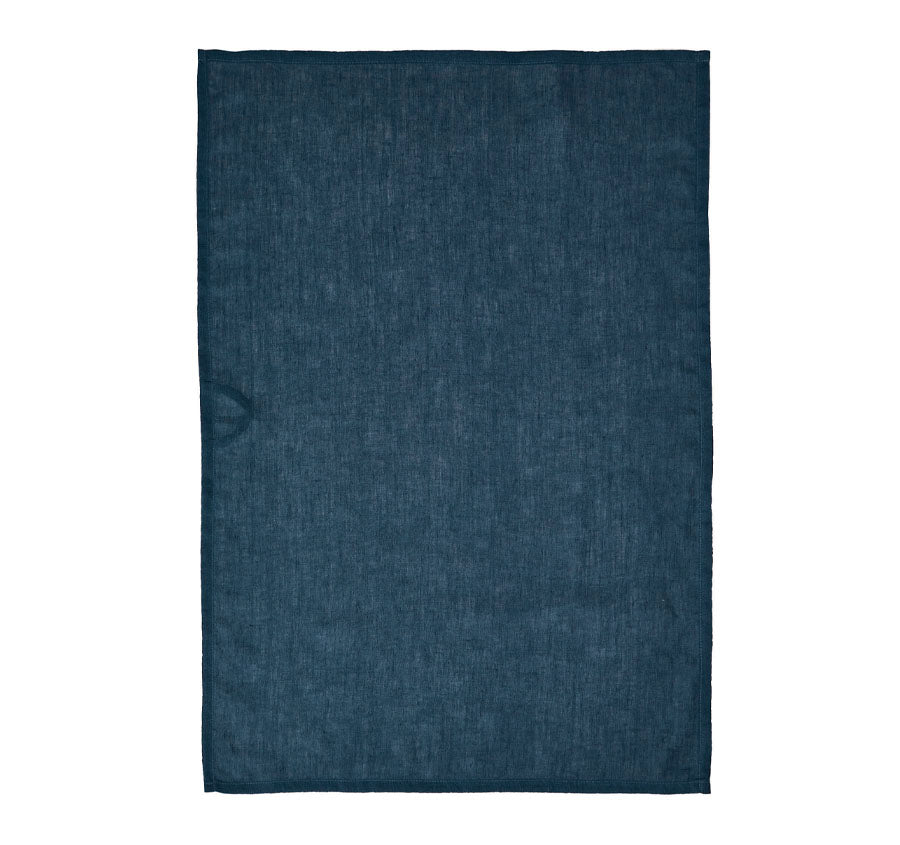 Nimes Linen Tea Towel Navy