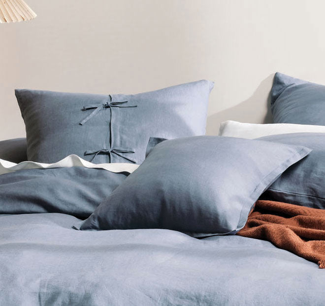 Nimes Linen 48x48cm Filled Cushion Nightfall
