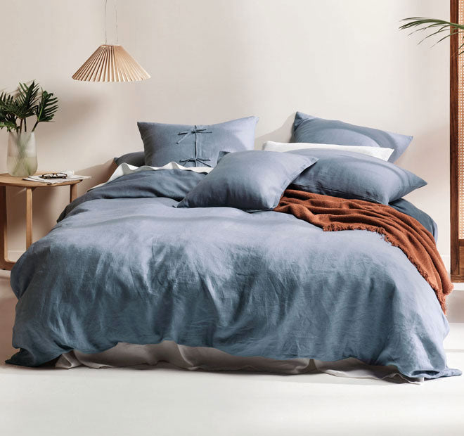 Nimes Linen 48x48cm Filled Cushion Nightfall