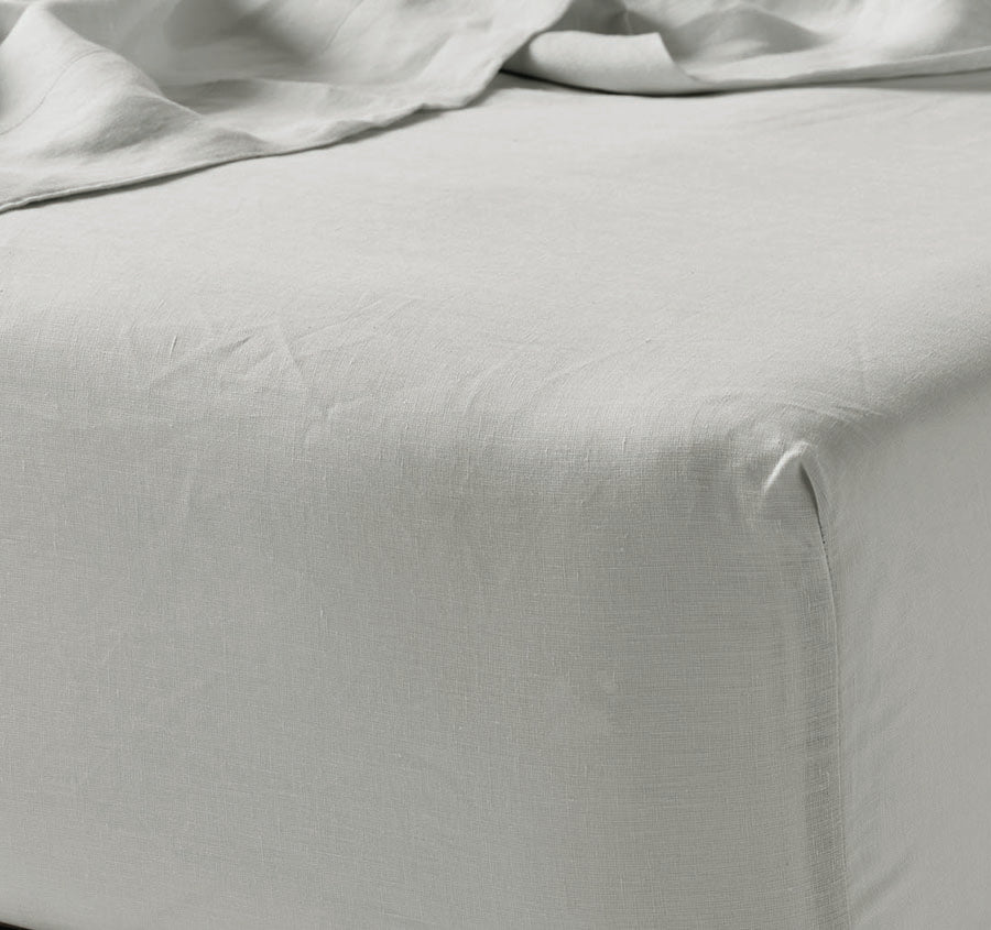 Nimes Linen Mega Fitted Sheet Range Pale Grey