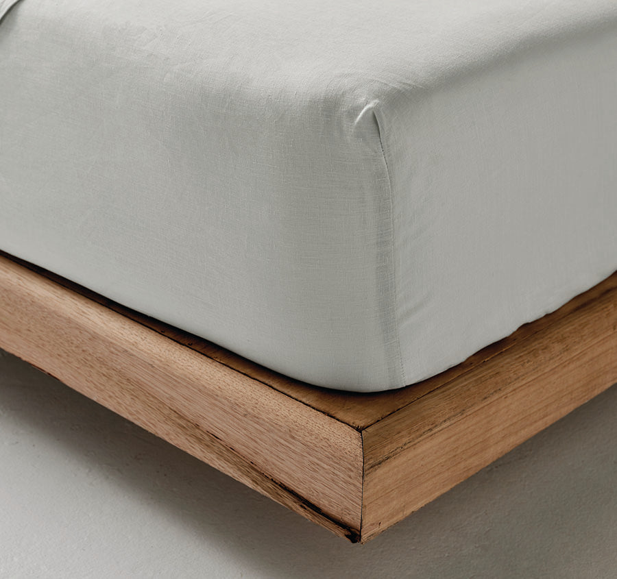 Nimes Linen Mega Fitted Sheet Range Pale Grey